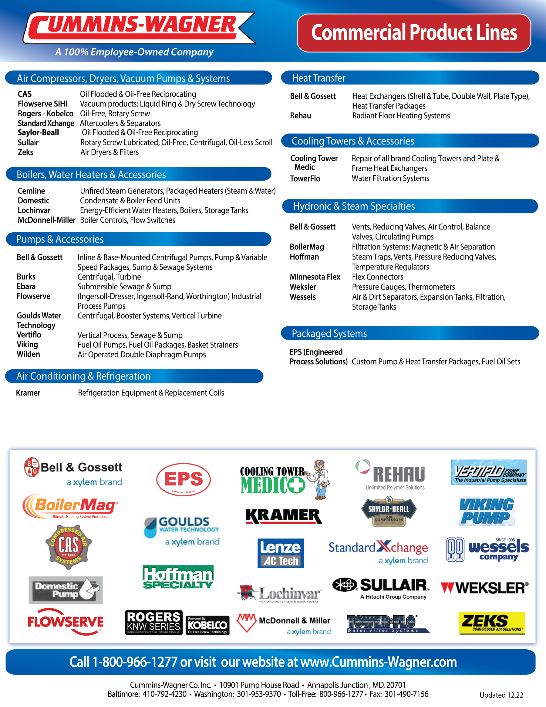 Product Line Cards | Cummins-Wagner | MD, PA, DE, VA, NY, FL